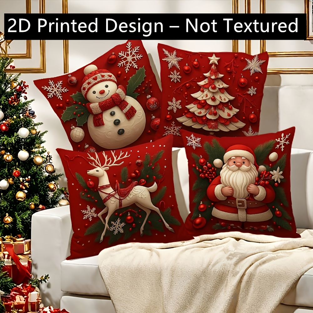 Pillow Insert 18X18 - 크리스마스 테마의 18x18인치 베개 커버 2개