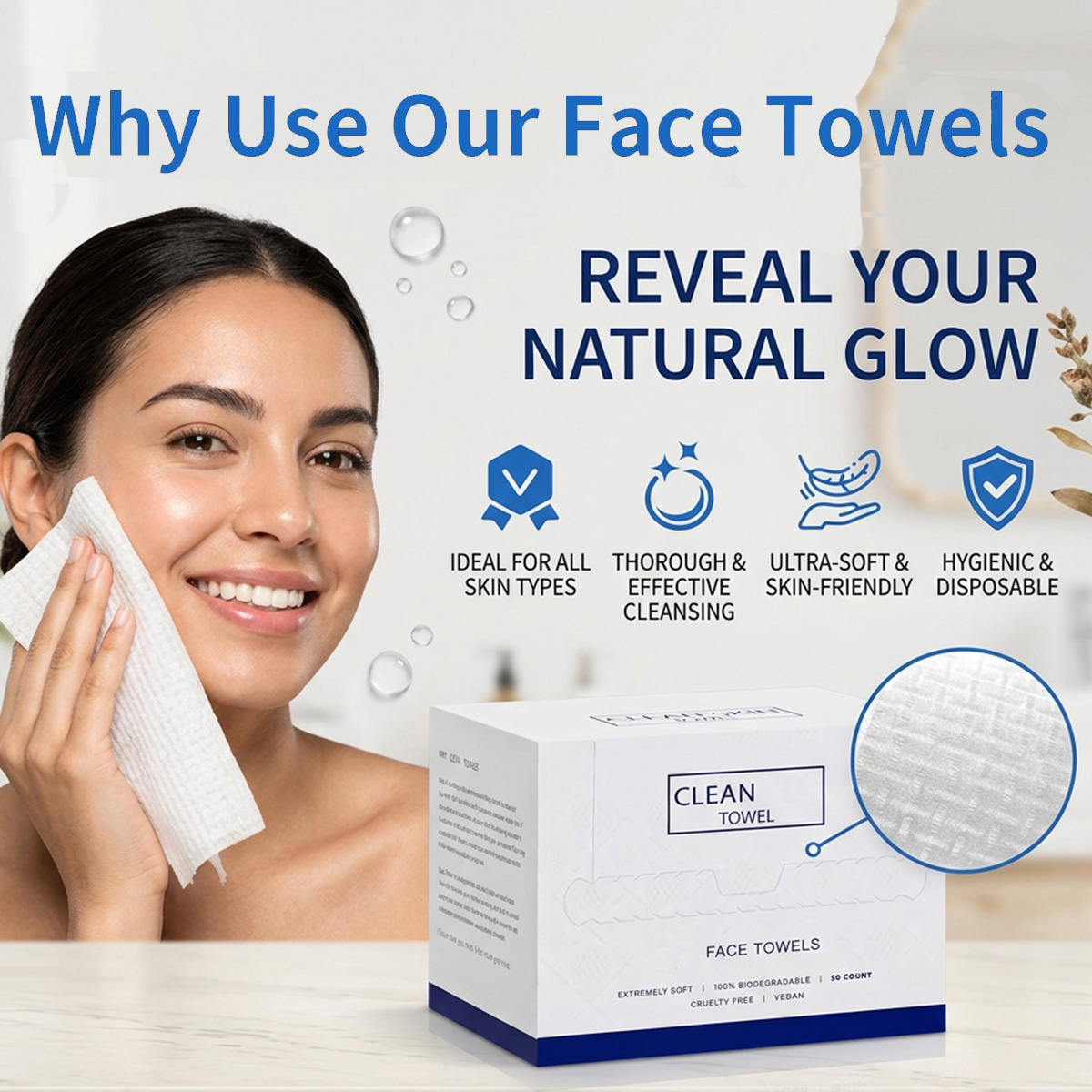 50개입/박스 일회용 세안 타월 얼굴 클렌징 메이크업  - Home Textiles Face Towel 리뷰 및 가격