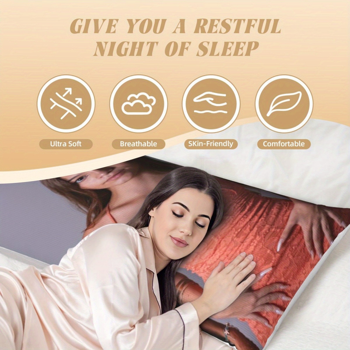 맞춤형 사진 바디 베개 커버 1개 – 프린트 디자인의  - Home Textiles Usa 리뷰 및 가격