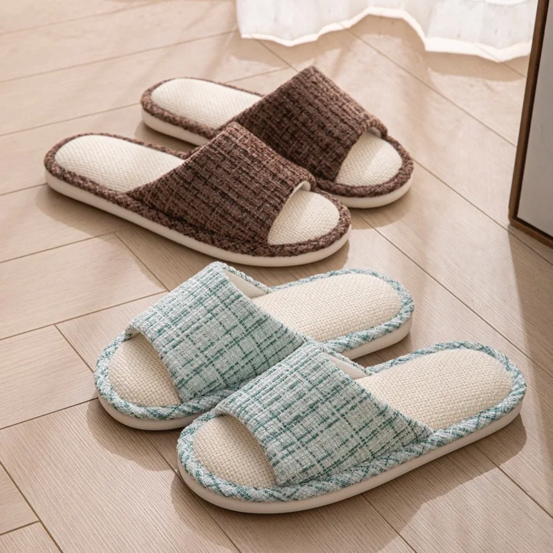 남성용, 여성용 린넨 실내 슬리퍼, 통기성이 좋고 소음 - Home Textile 리뷰 및 가격